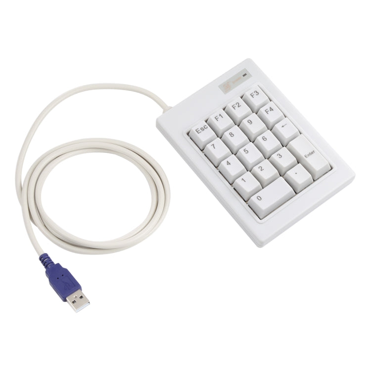 DX-18A 18-keys USB Wired Mechanical Black Shaft Mini Numeric Keyboard (White)