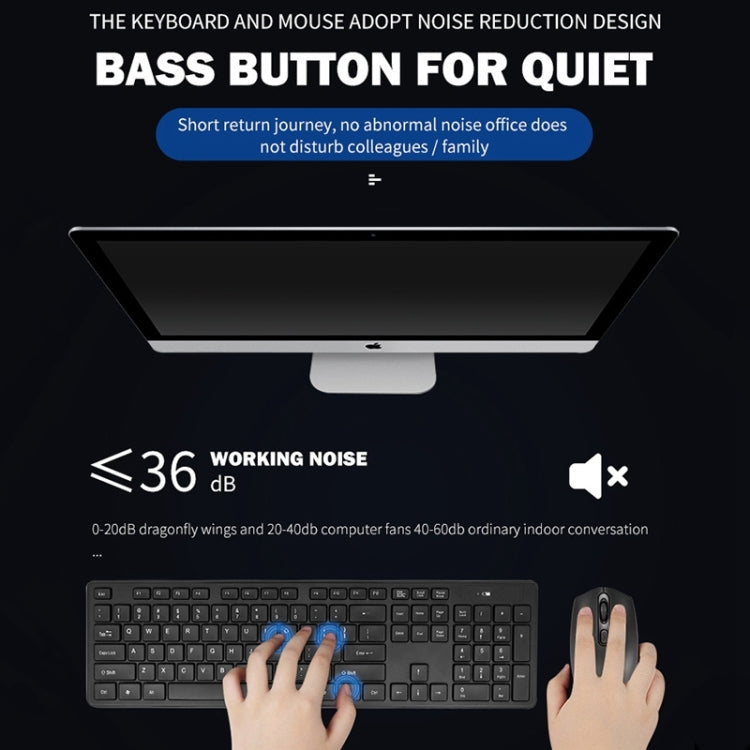 Wireless Mute Keyboard Mouse Set