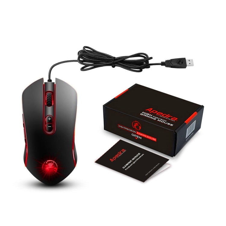 Apedra iMICE A6 Macros Define Programmable 7-Keys 3200 DPI Wired Gaming Mouse with Cool Colorful Breathing Light