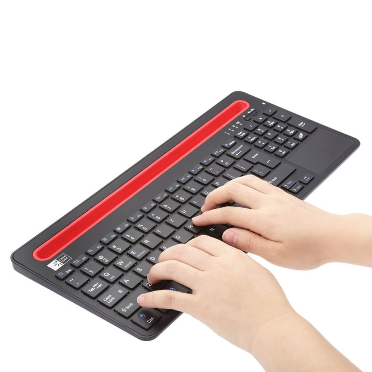 B021 Ultra-slim 96 Keys Bluetooth Wireless Keyboard with Touchpad & Concave Holder