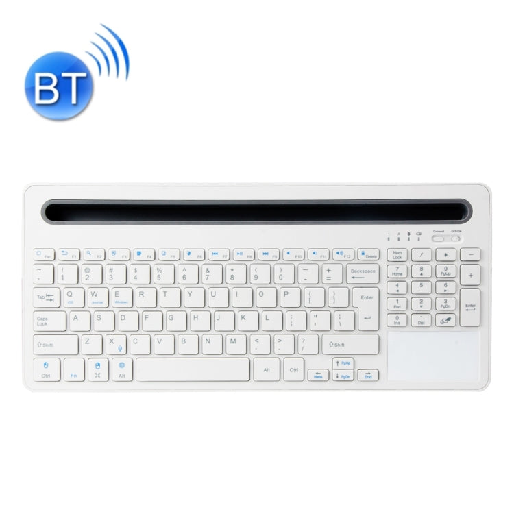 B021 Ultra-slim 96 Keys Bluetooth Wireless Keyboard with Touchpad & Concave Holder