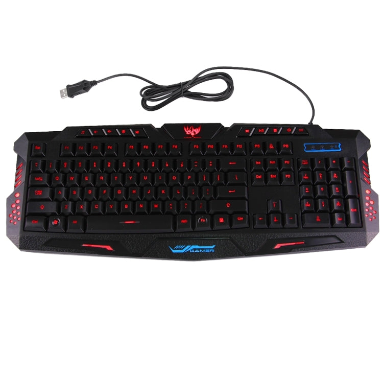 M200 Multimedia USB 114 Keys Wired 3-color Backlight Gaming Keyboard for Computer PC Laptop(Black)