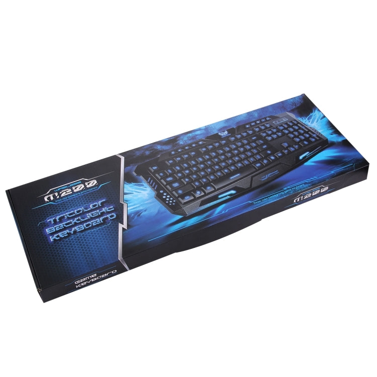 M200 Multimedia USB 114 Keys Wired 3-color Backlight Gaming Keyboard for Computer PC Laptop(Black)