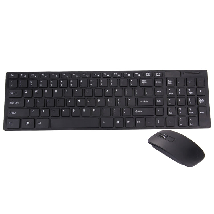 JK-906 2.4GHz Wireless 102 Keys Ultrathin Keyboard with Keyboard Cover + Wireless Optical Mouse with Embedded USB Receiver for Computer PC Laptop(Black)