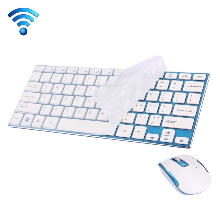 HK3910 2.4GHz Wireless 78 Keys Metal Ultrathin Keyboard with Keyboard Cover + Wireless Optical Mouse with Embedded USB Receiver for Computer PC Laptop