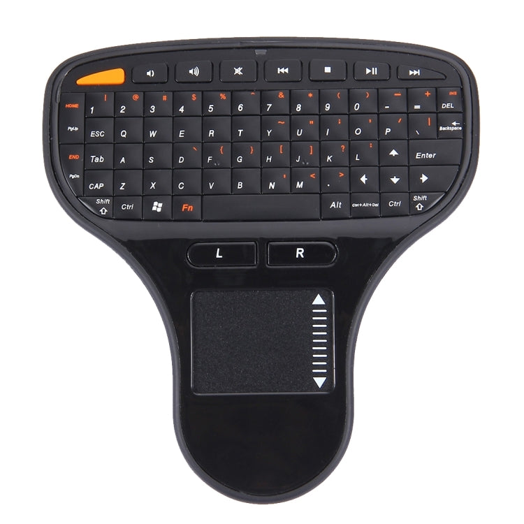 N5903 2.4GHz Mini Wireless Keyboard with Touchpad  & USB Mini Receiver, Size: 127 x 134 x 25mm(Black)