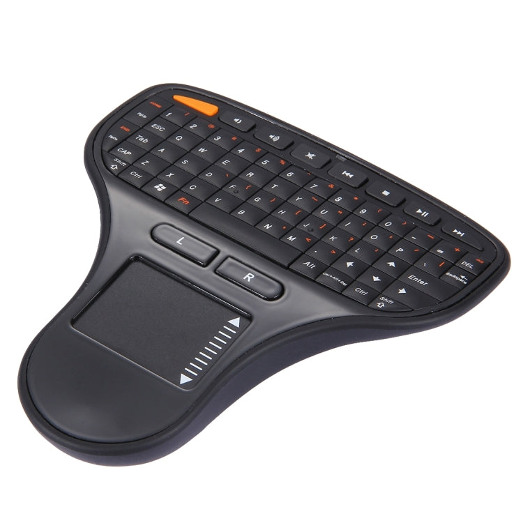 N5903 2.4GHz Mini Wireless Keyboard with Touchpad  & USB Mini Receiver, Size: 127 x 134 x 25mm(Black)