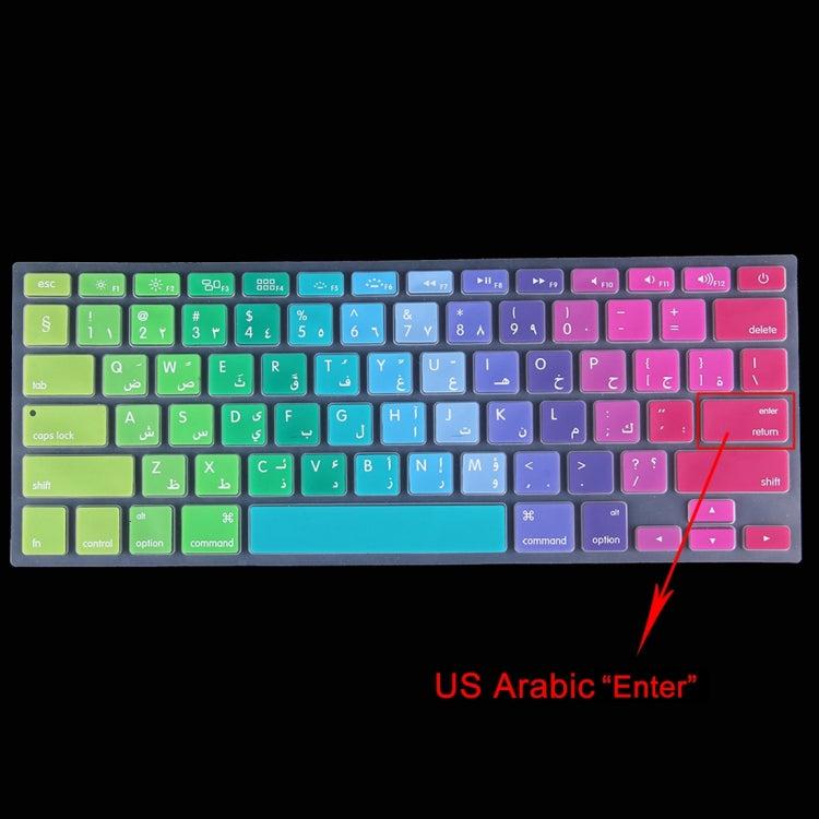 Colorful Apple Laptop Silicone Keyboard Protector Protective Film for Macbook 13.3 inch & 15.4 inch & 17 inch, US Version / Arabic