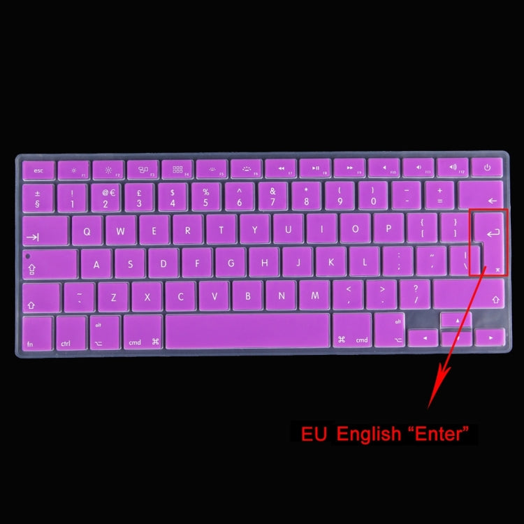 10 PCS Colorized Apple Laptop Silicone Keyboard Protector Protective Film for Macbook 13.3 inch & 15.4 inch & 17 inch, EU Version / English, Random Color Delivery