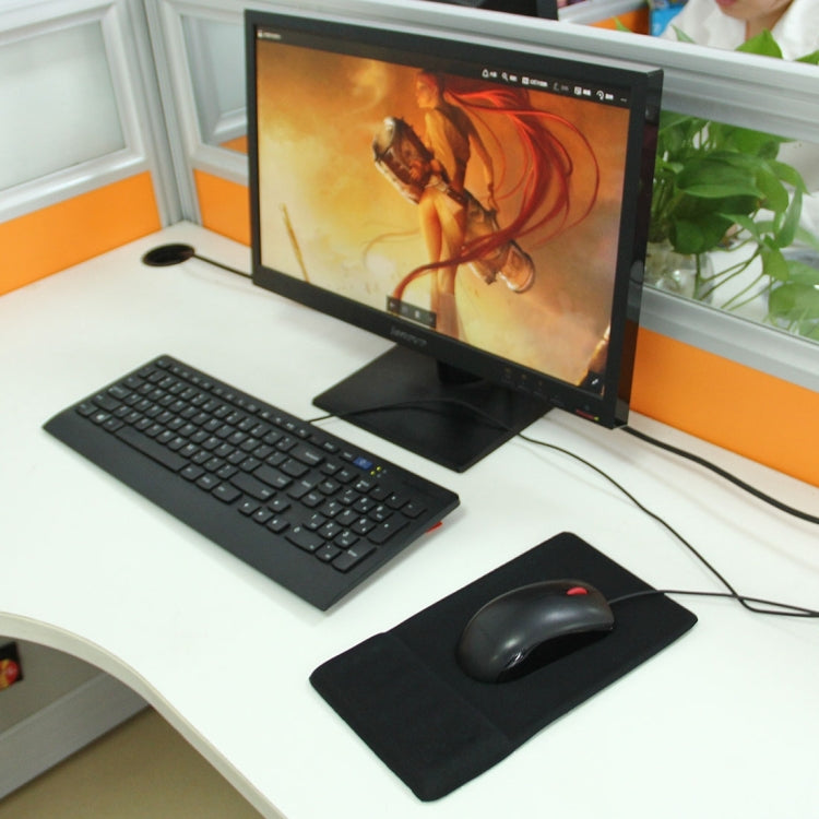 Slim Smooth Microfiber Surface Anti-Slip Silicon Bottom Game Mouse Pad Mat with Bulgy Wrist Placement, Size: 240 x 150 x 3/8 mm