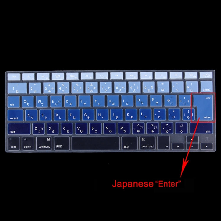 5 PCS Gradient Color Apple Laptop Silicone Keyboard Protector Protective Film for Macbook 13.3 inch & 15.4 inch & 17 inch Japanese Version, Random Color Delivery