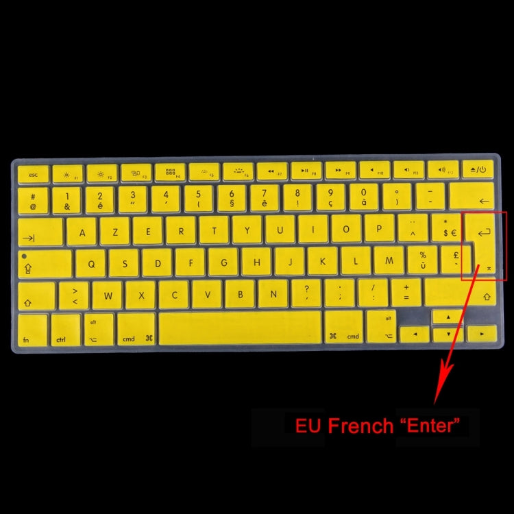 10 PCS Colorized Apple Laptop Silicone Keyboard Protector Protective Film for Macbook 13.3 inch & 15.4 inch & 17 inch, EU Version / French, Random Color Delivery
