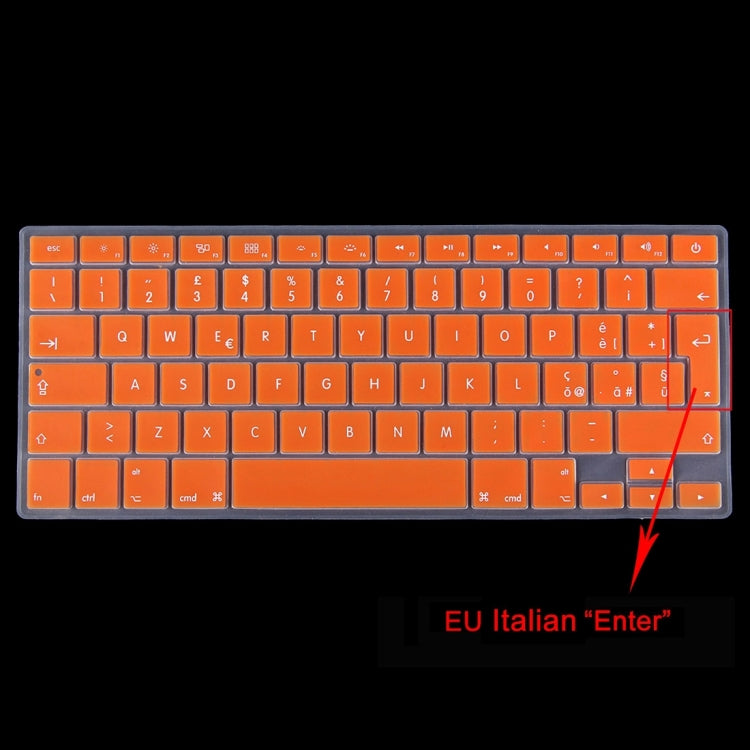 10 PCS Colorized Apple Laptop Silicone Keyboard Protector Protective Film for Macbook 13.3 inch & 15.4 inch & 17 inch, EU Version / Italian, Random Color Delivery