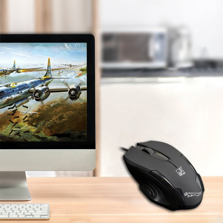 Chasing Leopard 512G USB Frosted Wired Optical Gaming Mouse, Length: 1.3m(Black)