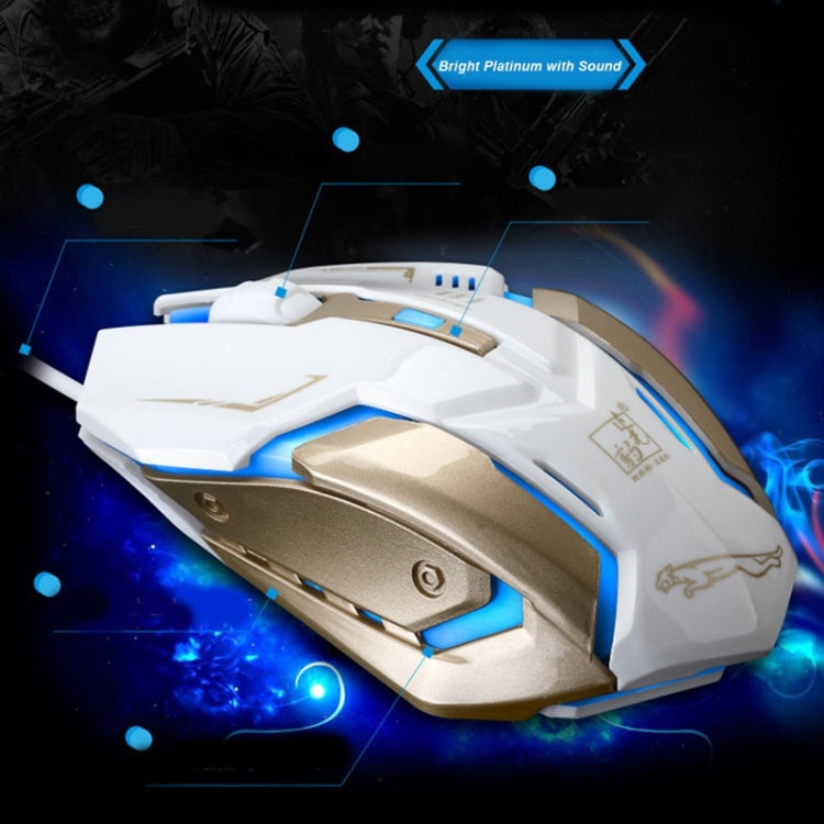 Chasing Leopard K1 USB 1600DPI Three-speed Adjustable LED Backlight Mute Wired Optical Gaming Mouse, Length: 1.3m