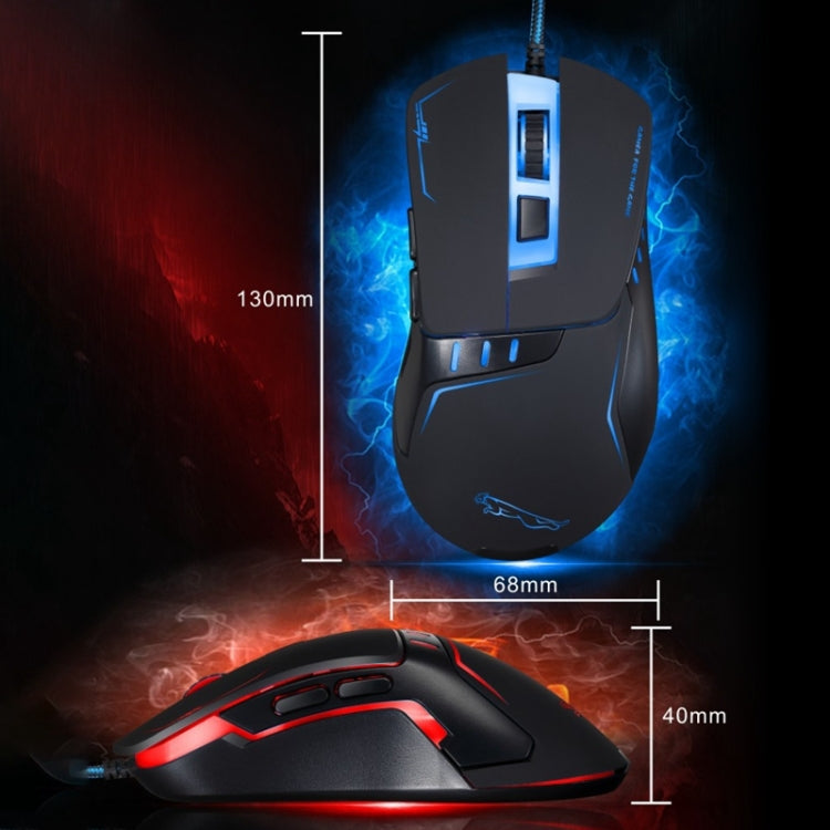 Chasing Leopard V12 USB 2400DPI Four-speed Adjustable Wired Optical Gaming Mouse with LED Breathing Light, Length: 1.45m