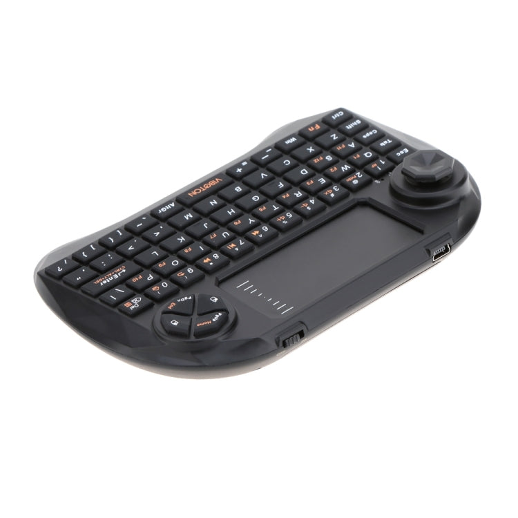 VIBOTON X3 83-keys QWERTY 2.4GHz Mini Wireless Keyboard with Touchpad & 3 LED Indicator for PC / Pad / Android / Google TV Box / XBOX360 / PS3 / HTPC / IPTV(Black)