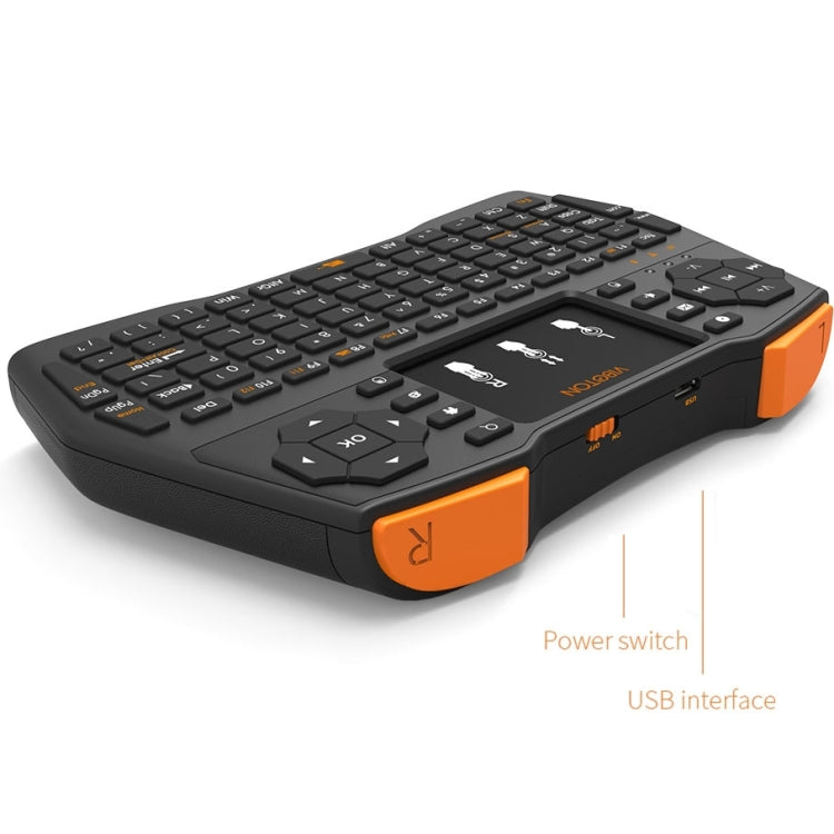 VIBOTON i8 Plus Updated 2.4GHz QWERT Mini Wireless Keyboard with Touchpad for TV Box, Mi Box, Computer, Tablet, Laptop and Projector(Black)
