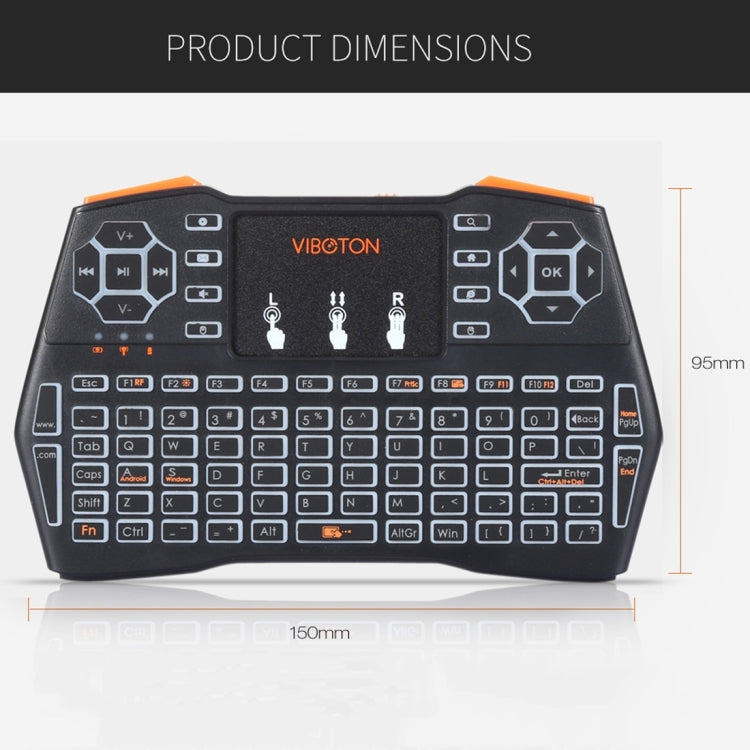 VIBOTON i8 Plus 2.4GHz Wireless 3-Color Backlight Keyboard With Mouse Touchpad For Android TV Box Laptop PC