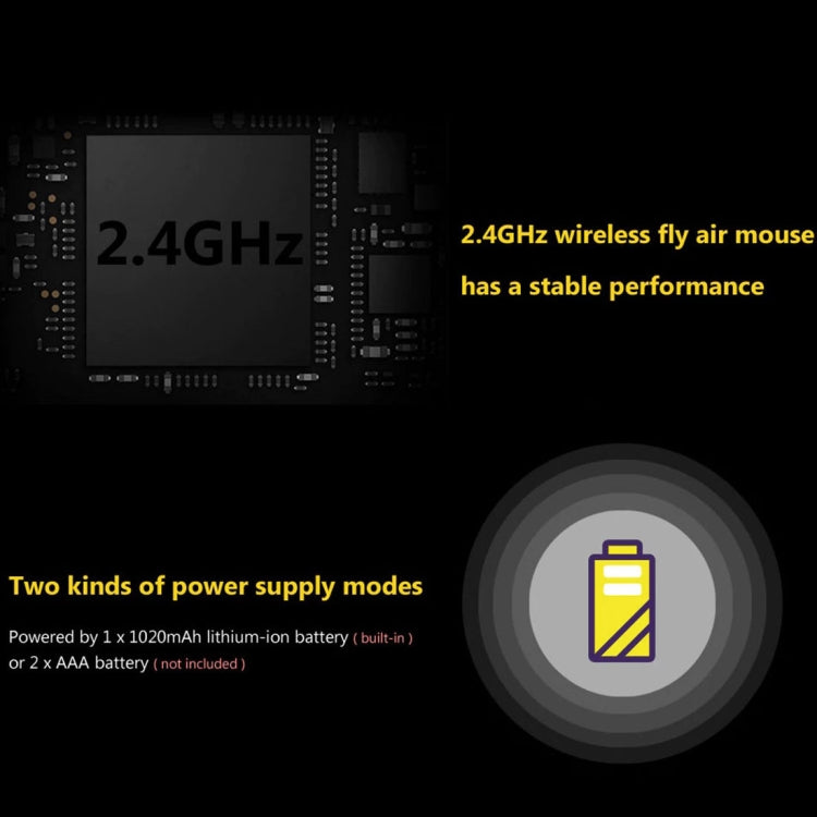 VIBOTON i8 Plus Mini 2.4GHz Wireless 5-Color Backlight Keyboard with Touchpad Mouse