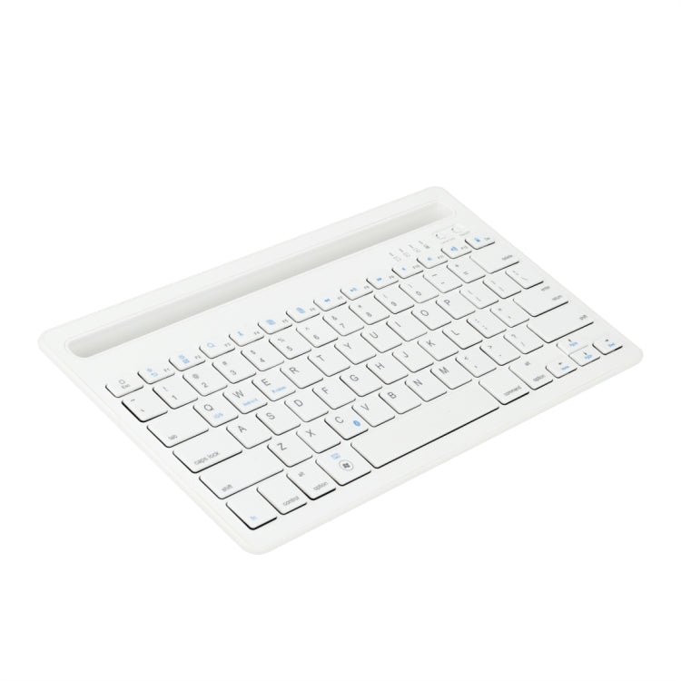B908 Ultra-slim 78 Keys Bluetooth Wireless Keyboard with Concave Mobile Phone Holder