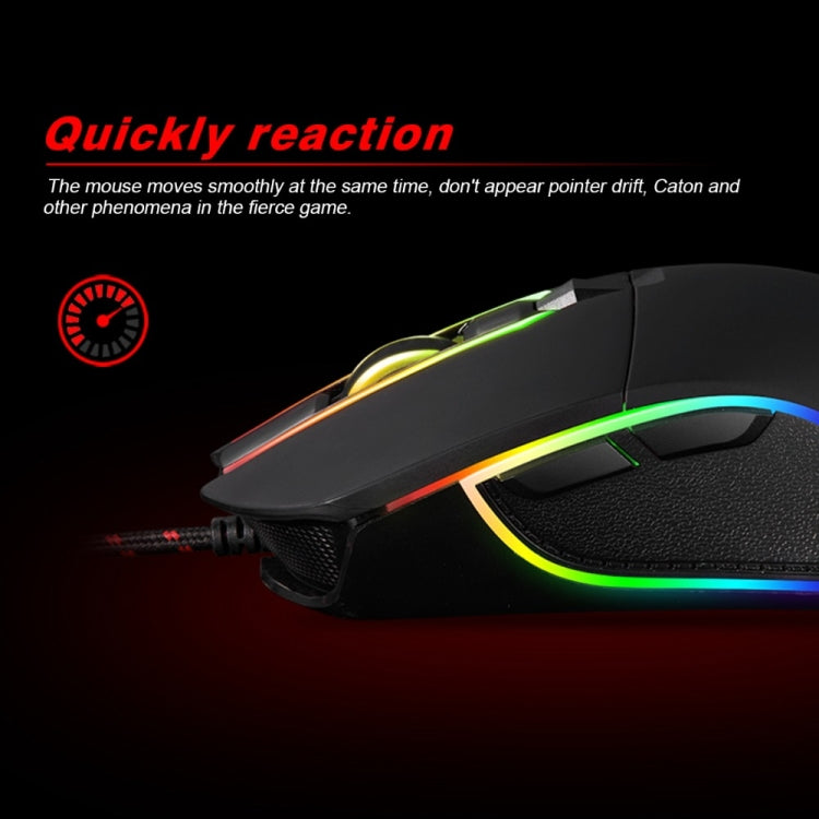 MOTOSPEED V30 Professional Gaming Mouse USB Wired Optical Mouse Adjustable 3500DPI Resolution RGB LED Backlight (Black)