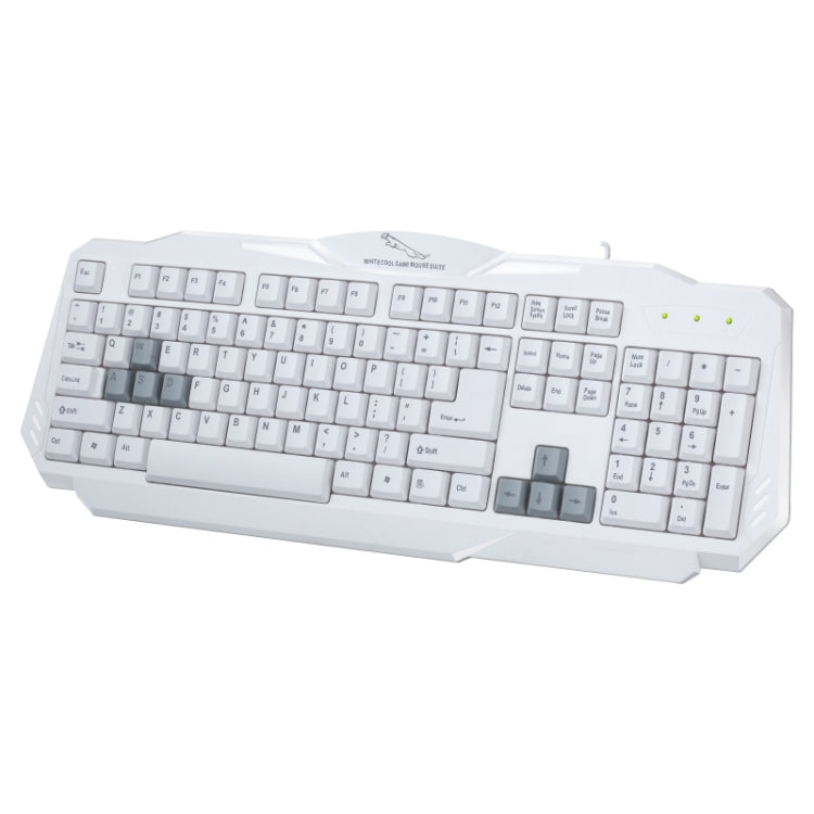 ZGB Q16 108 Keys USB Wired Grind Arenaceous Craft Finely Processed General Gaming Office Keyboard for Laptop, PC(White)
