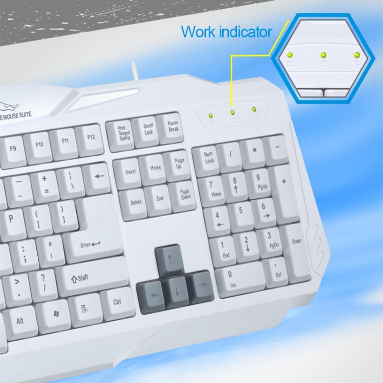 ZGB Q16 108 Keys USB Wired Grind Arenaceous Craft Finely Processed General Gaming Office Keyboard for Laptop, PC(White)