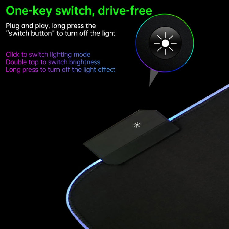 Colorful LED Light Thickening Lock Keyboard Pad Game Mouse Pad, Size: 800 x 300 x 4mm