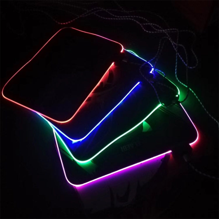 Colorful LED Light Thickening Lock Keyboard Pad Game Mouse Pad, Size: 300 x 250 x 4mm