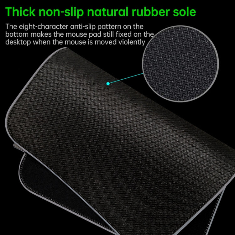 Colorful LED Light Thickening Lock Keyboard Pad Game Mouse Pad, Size: 300 x 250 x 4mm