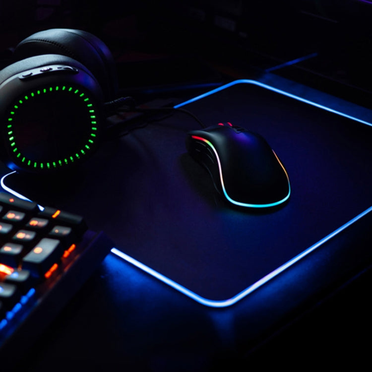 Colorful LED Light Thickening Lock Keyboard Pad Game Mouse Pad, Size: 300 x 250 x 4mm