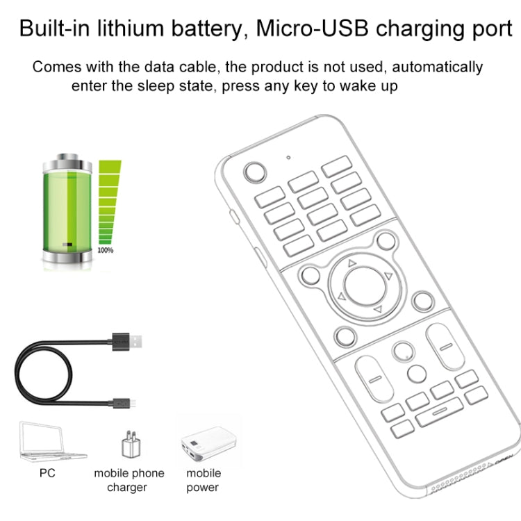 H1 Full Touchpad Wireless Keyboard 6-Axis Gyro 2.4GHz Air Mouse with Backlight & IR Learning for Android/Windows/Mac OS/Linux Systems