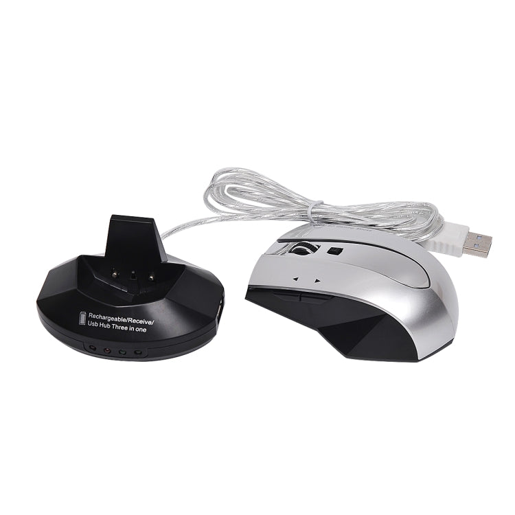 MZ-011 2.4GHz 1600DPI Wireless Rechargeable Optical Mouse with HUB Function