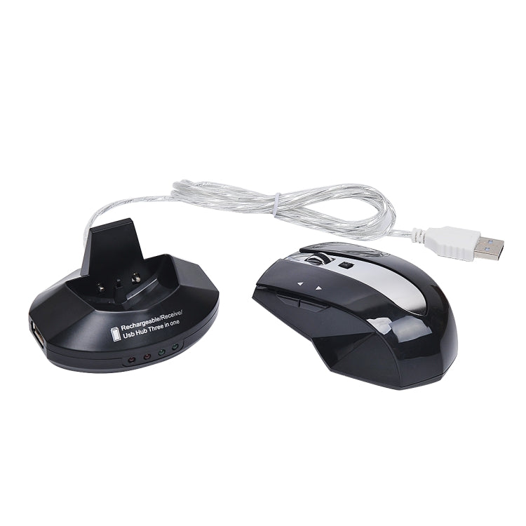 MZ-011 2.4GHz 1600DPI Wireless Rechargeable Optical Mouse with HUB Function