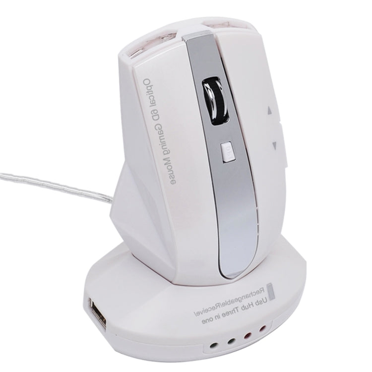 MZ-011 2.4GHz 1600DPI Wireless Rechargeable Optical Mouse with HUB Function