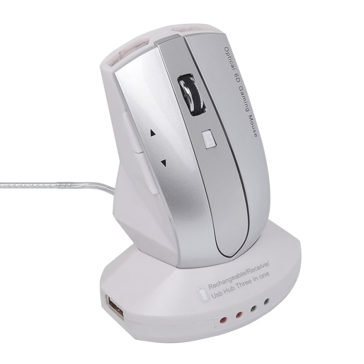 MZ-011 2.4GHz 1600DPI Wireless Rechargeable Optical Mouse with HUB Function