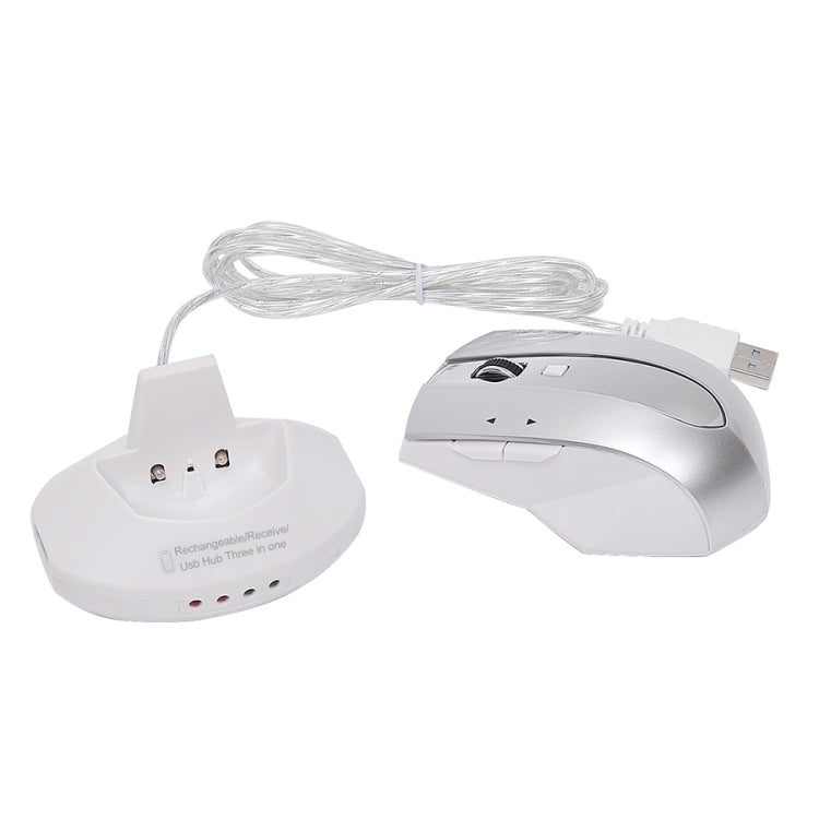 MZ-011 2.4GHz 1600DPI Wireless Rechargeable Optical Mouse with HUB Function
