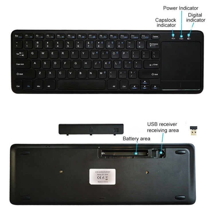 Ultrathin 78 Keys 2.4G Bluetooth Wireless Keyboard with Touchpad