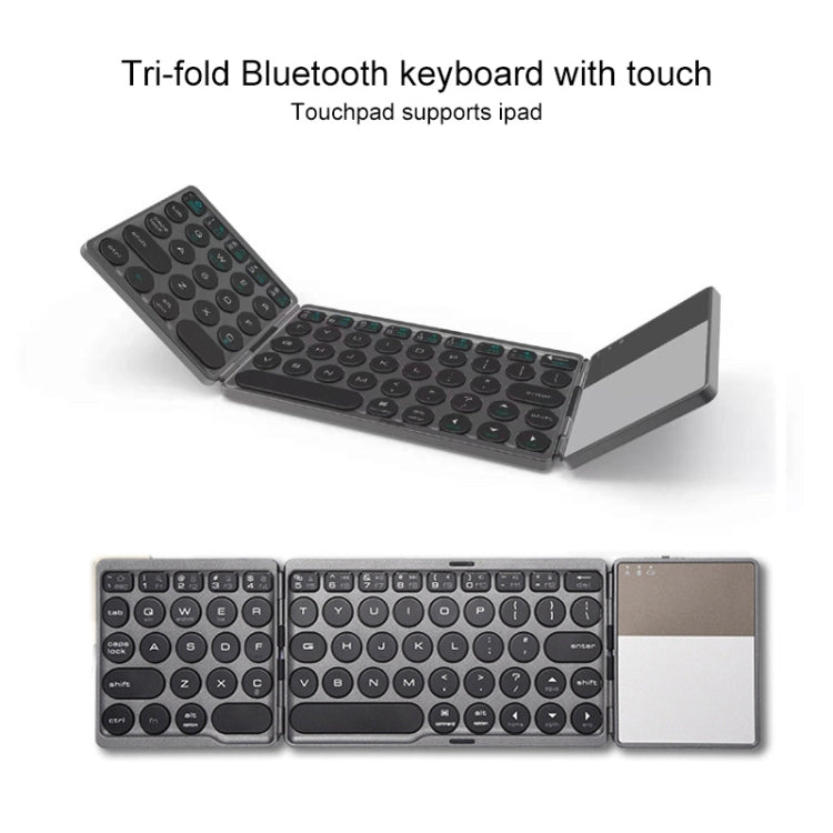 GK408 Rechargeable 3-Folding 67 Keys Bluetooth Wireless Keyboard with Touchpad