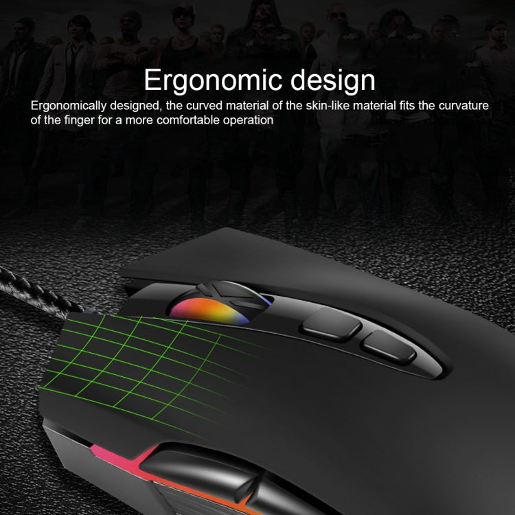 G30 USB 7-keys RGB Light Wired Optical Gaming Mouse, Cable Length: 1.4m(Black)