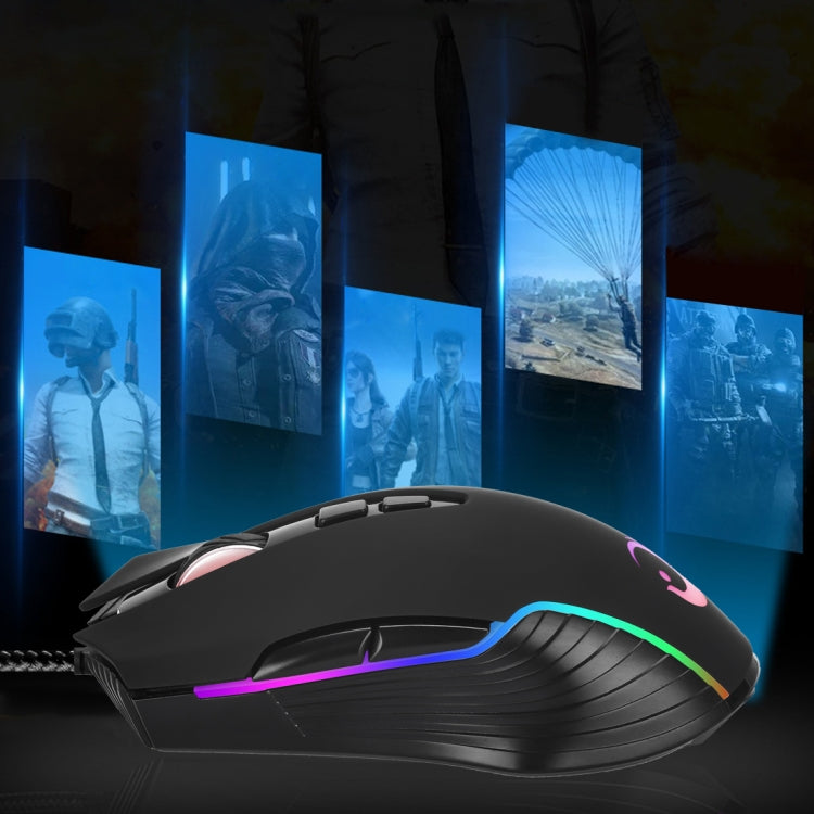 G30 USB 7-keys RGB Light Wired Optical Gaming Mouse, Cable Length: 1.4m(Black)