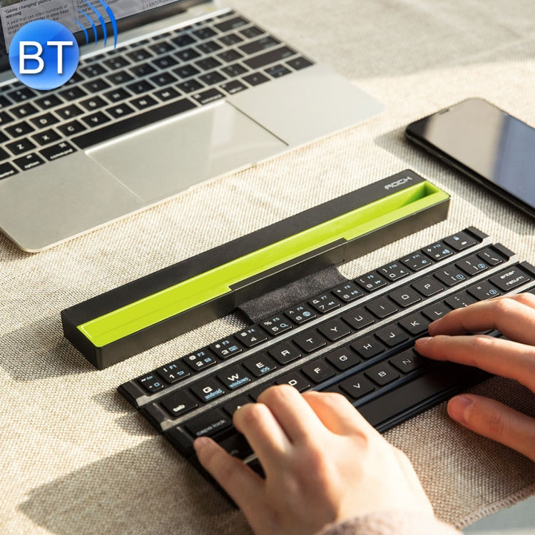 ROCK Multi-function Rollable Wireless Bluetooth Keyboard with Indicator for Laptop, Notebook, Tablet and Smartphones (Black)