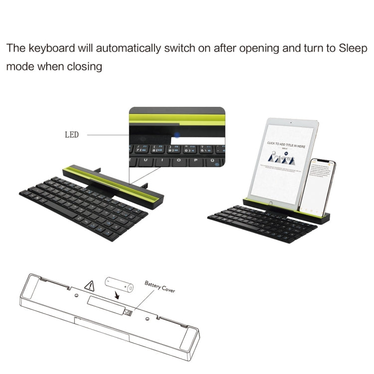 ROCK Multi-function Rollable Wireless Bluetooth Keyboard with Indicator for Laptop, Notebook, Tablet and Smartphones (Black)