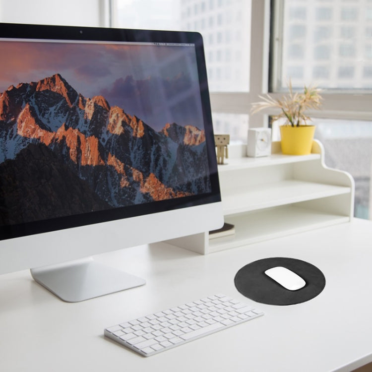 Microfiber Crazy Horse Texture Circular Waterproof Mouse Pad