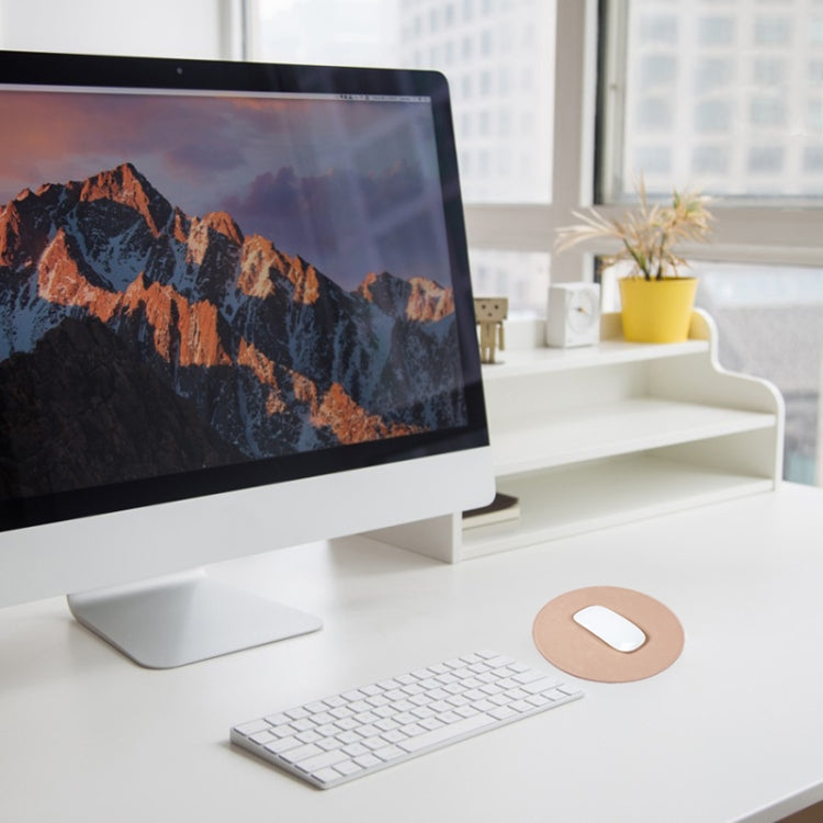 Microfiber Crazy Horse Texture Circular Waterproof Mouse Pad