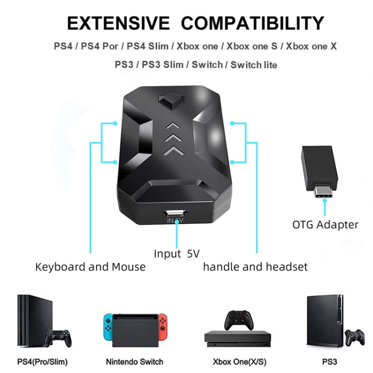 K1 For Switch / PS3 / PS4 Keyboard Mouse Converter Game Auxiliary Tool