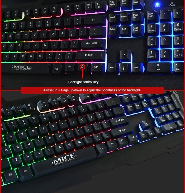 iMICE AK-400 USB Interface 104 Keys Wired Colorful Backlight Gaming Keyboard for Computer PC Laptop