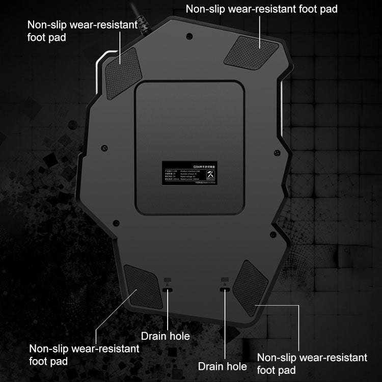 G94 35-key Colorful Backlit Mechanical Gaming Keyboard One-handed Wired Keyboard