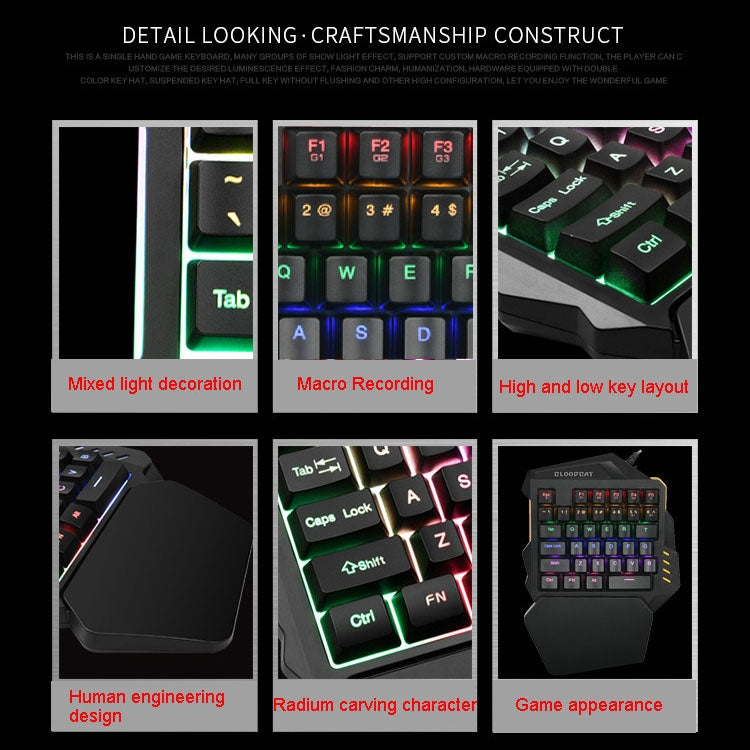 G94 35-key Colorful Backlit Mechanical Gaming Keyboard One-handed Wired Keyboard